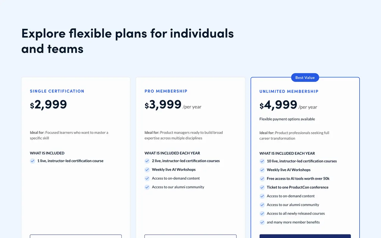 10 Inspiring Product-Led Growth Examples pricing page - Education SaaS pricing tiers and plans