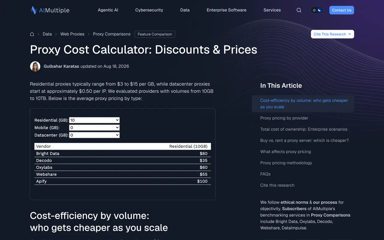 AIMultiple pricing page - Security SaaS pricing tiers and plans