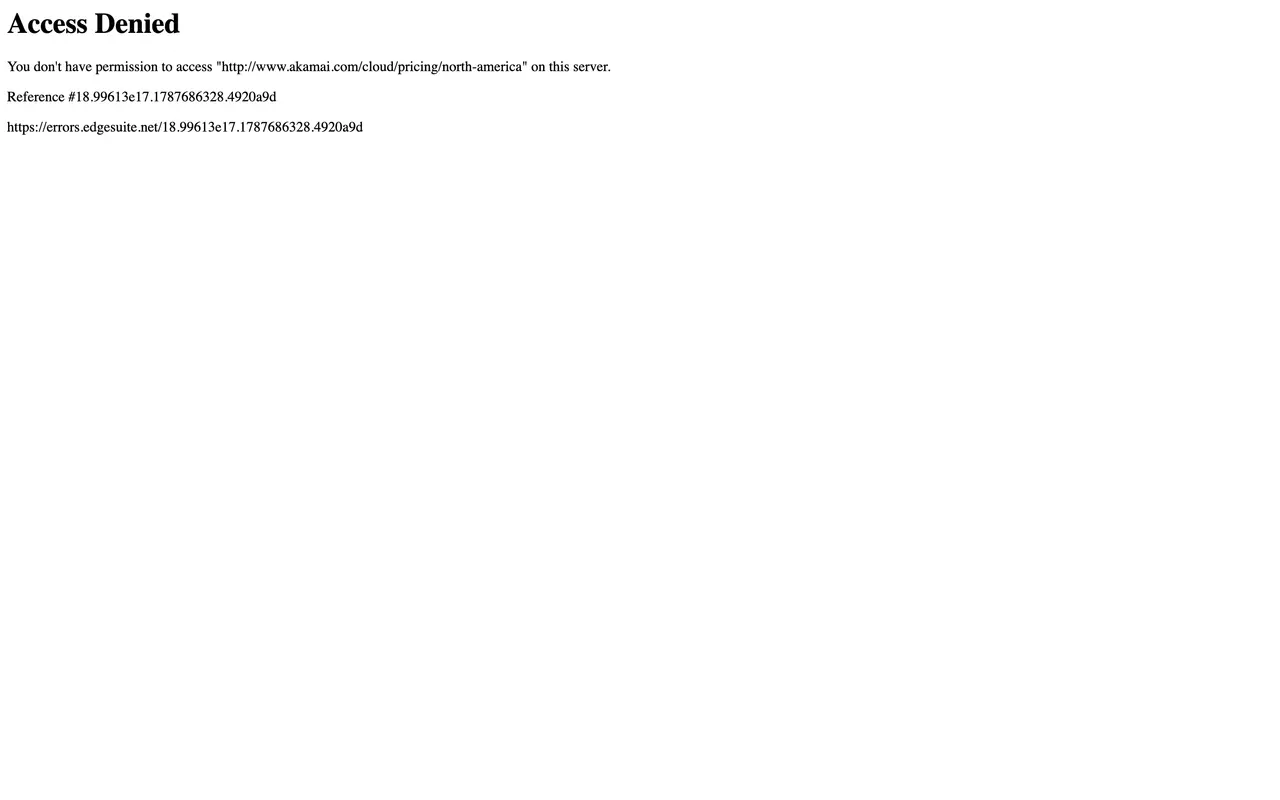 Akamai pricing page - Security SaaS pricing tiers and plans