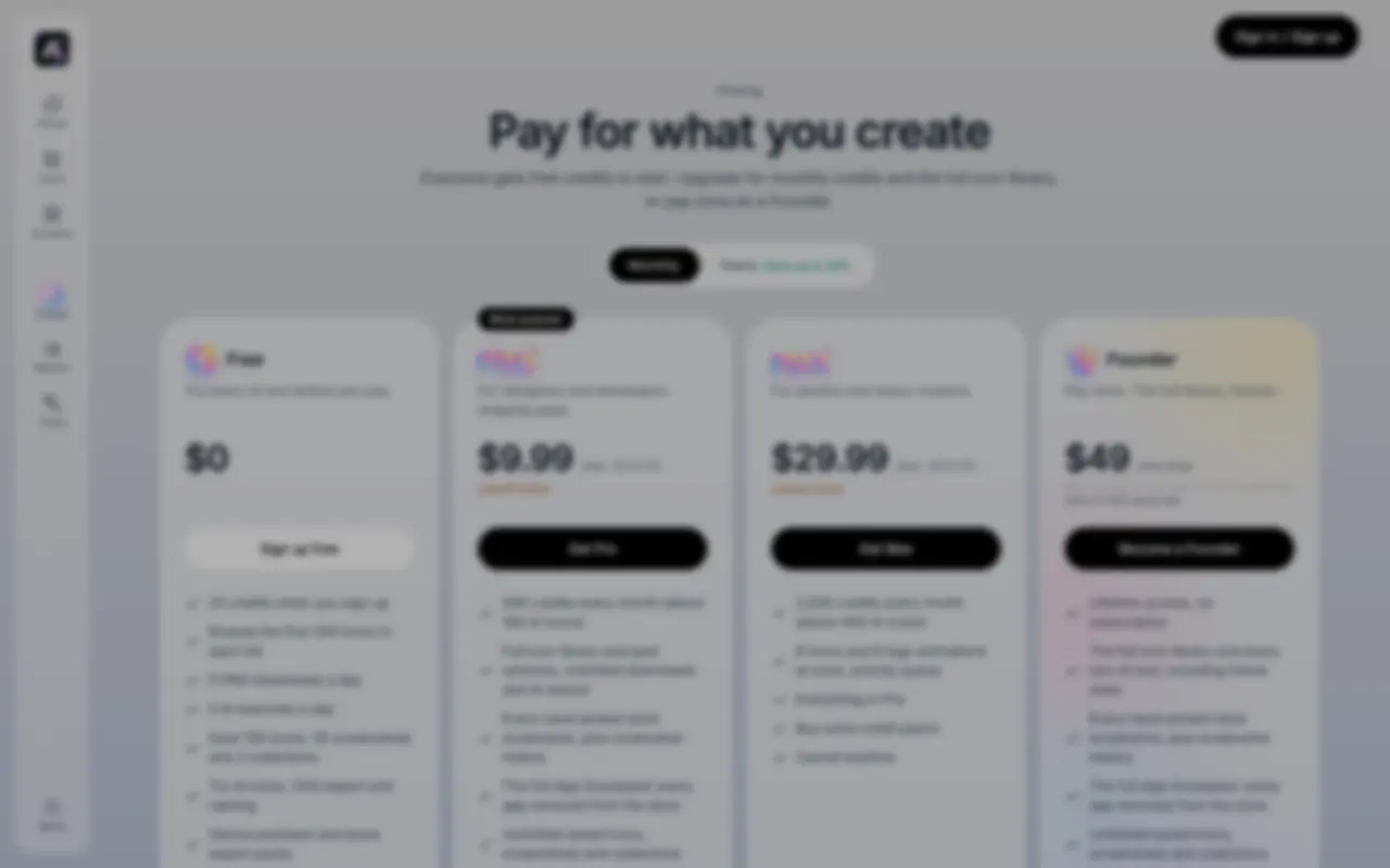 APPLORE pricing page - Design & Creative SaaS pricing tiers and plans