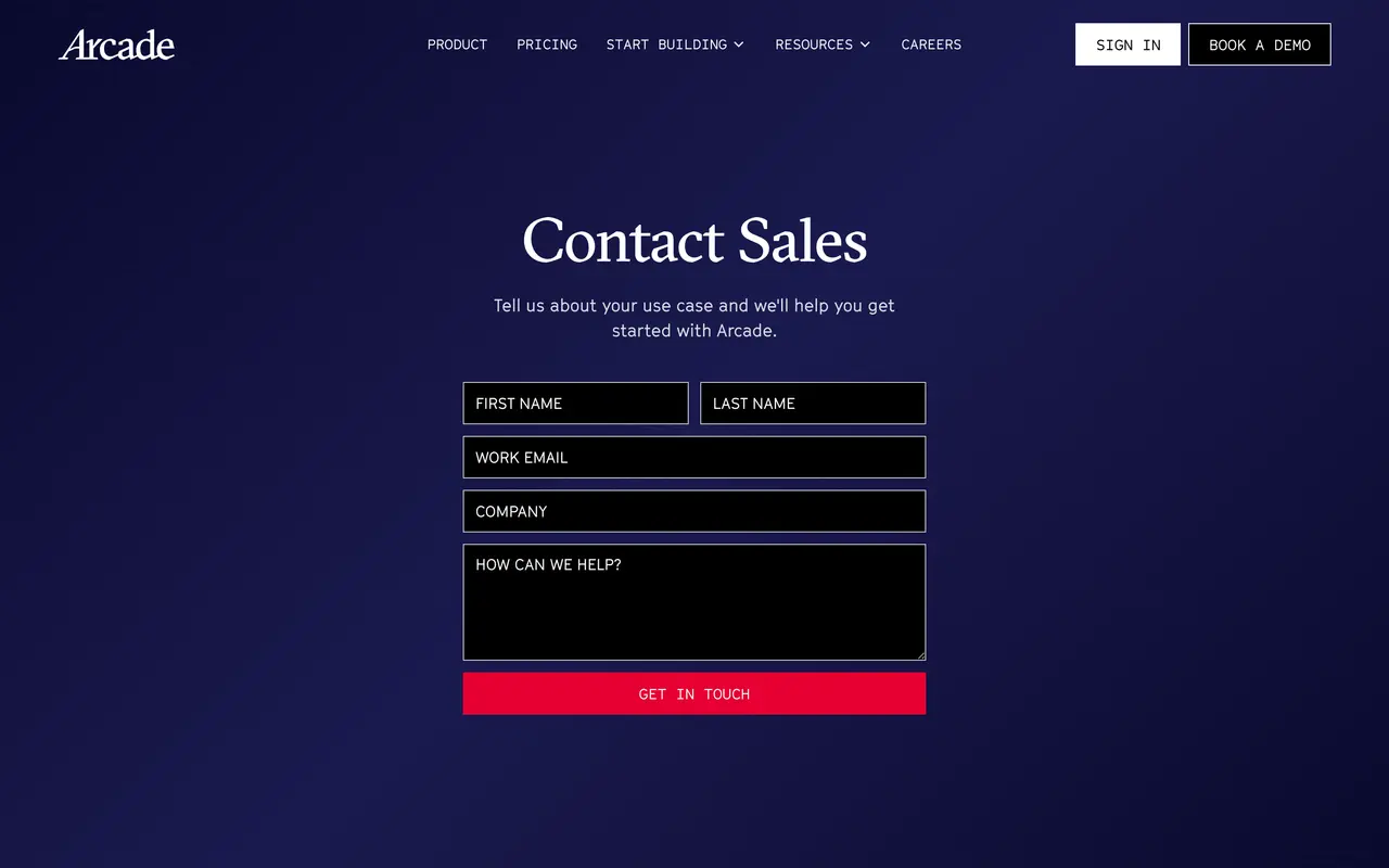 Arcade AI pricing page - AI Agents & Copilots SaaS pricing tiers and plans