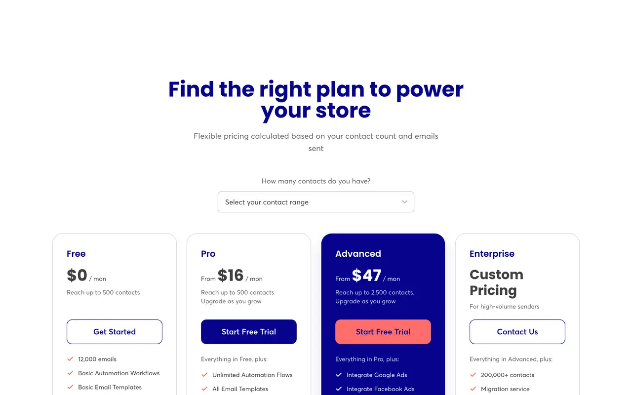 Avada pricing page - Shopify Apps SaaS pricing tiers and plans