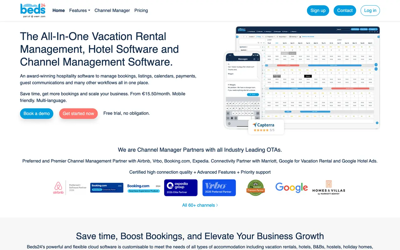 Beds24 pricing page - Scheduling & Booking SaaS pricing tiers and plans