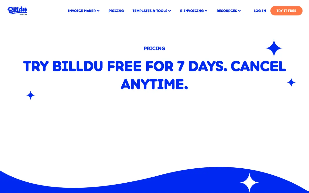 Billdu pricing page - Time Tracking & Invoicing SaaS pricing tiers and plans