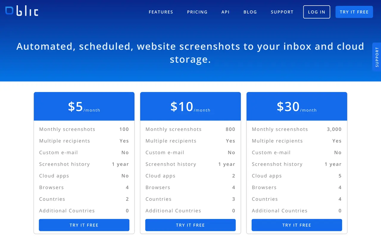 Blitapp pricing page - Website & CMS SaaS pricing tiers and plans