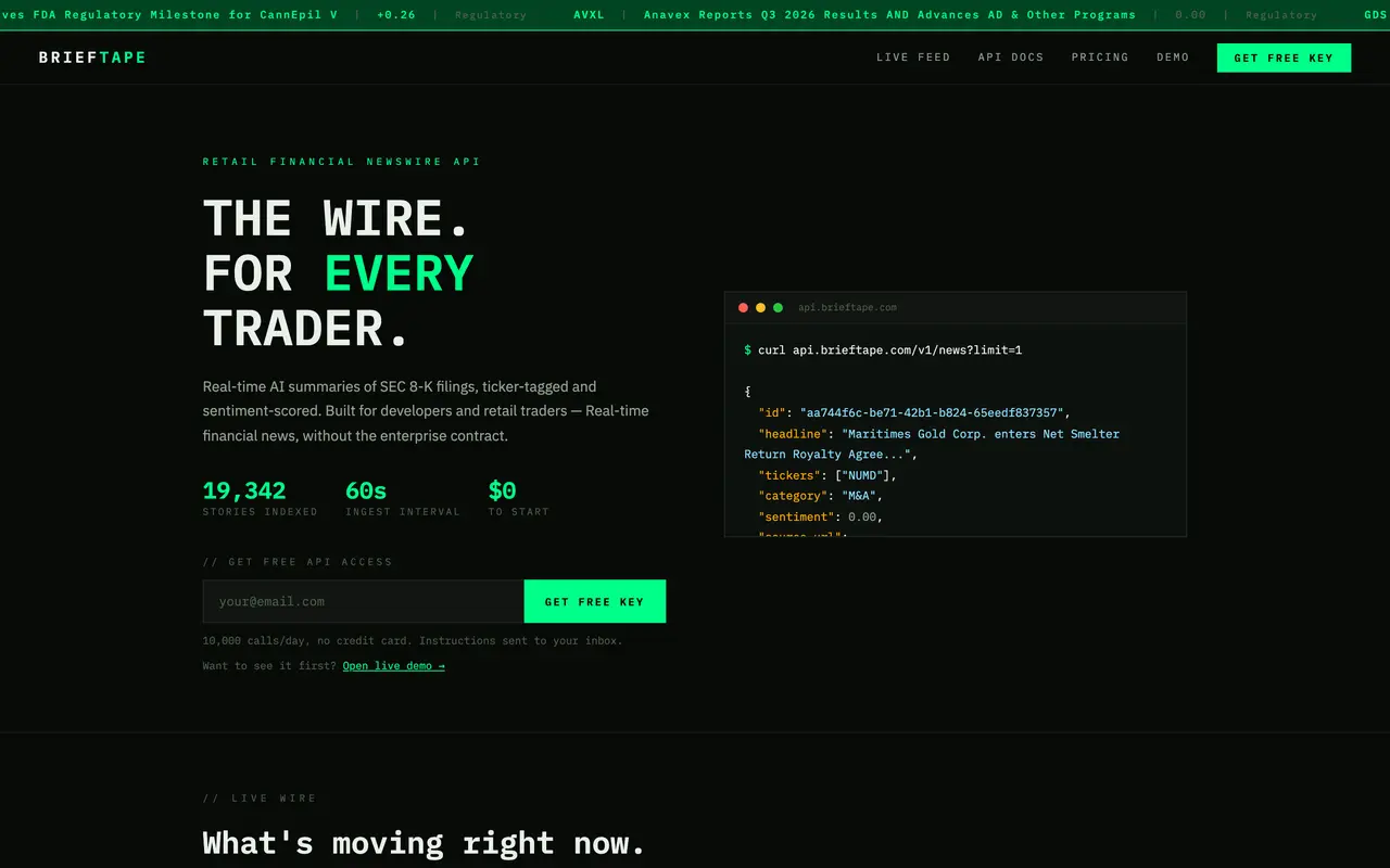 BriefTape pricing page - E-commerce SaaS pricing tiers and plans