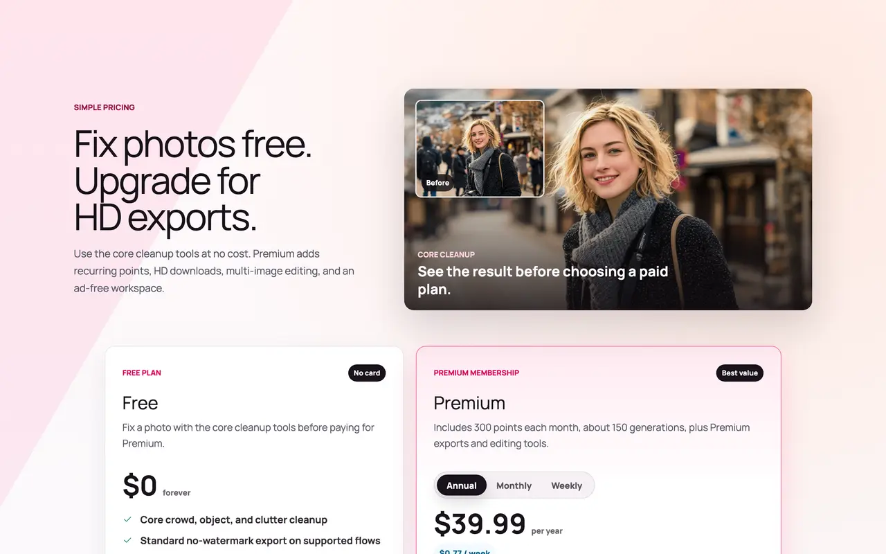 ClearCrowds pricing page - Real Estate & PropTech SaaS pricing tiers and plans