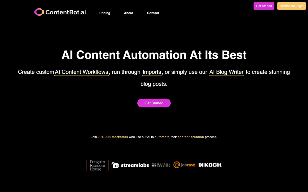 ContentBot pricing page - AI Writing & Content SaaS pricing tiers and plans