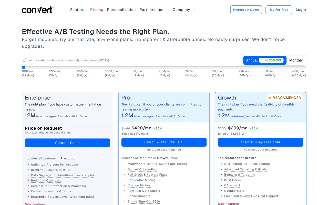 Convert pricing page - Conversion Optimization SaaS pricing tiers and plans