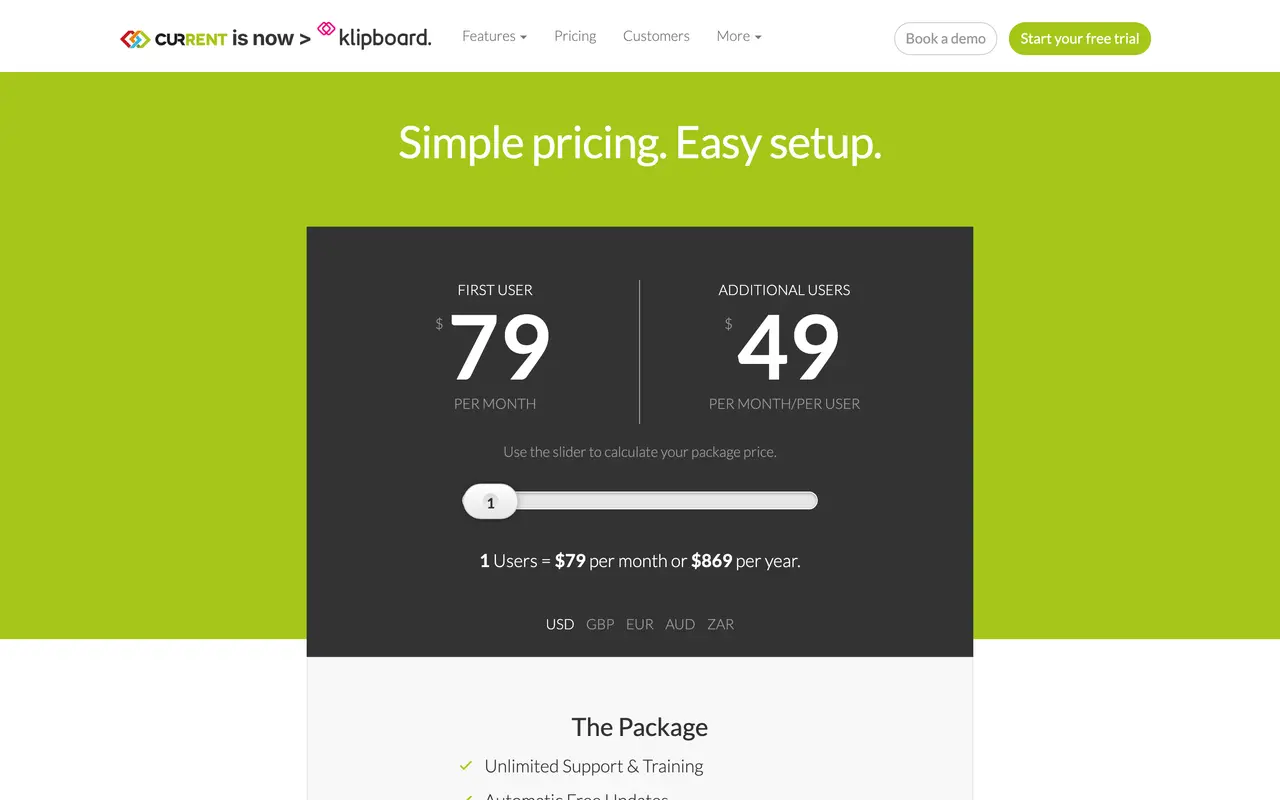 Current RMS pricing page - Field Service & Trades SaaS pricing tiers and plans