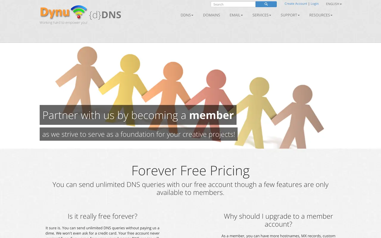 Dynu Systems - Free dynamic DNS service pricing page - Email & Newsletter SaaS pricing tiers and plans