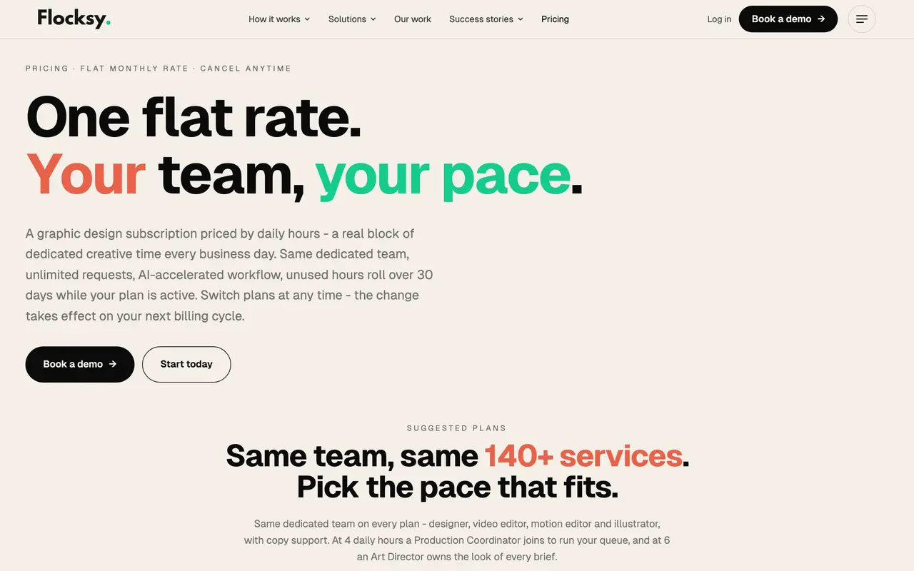 Flocksy pricing page - Design SaaS pricing tiers and plans