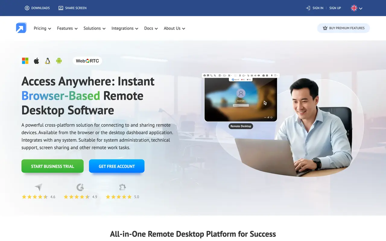 Getscreen pricing page - IT Service Management SaaS pricing tiers and plans