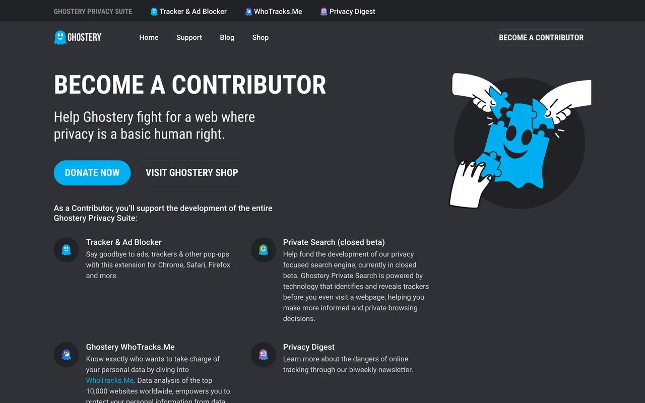 Ghostery pricing page - Chrome Extension SaaS pricing tiers and plans
