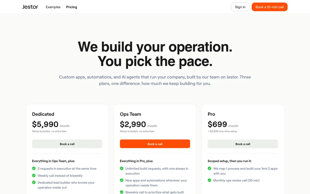 Jestor pricing page - AI Productivity SaaS pricing tiers and plans
