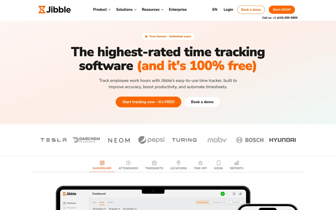 Jibble pricing page - Time Tracking & Invoicing SaaS pricing tiers and plans