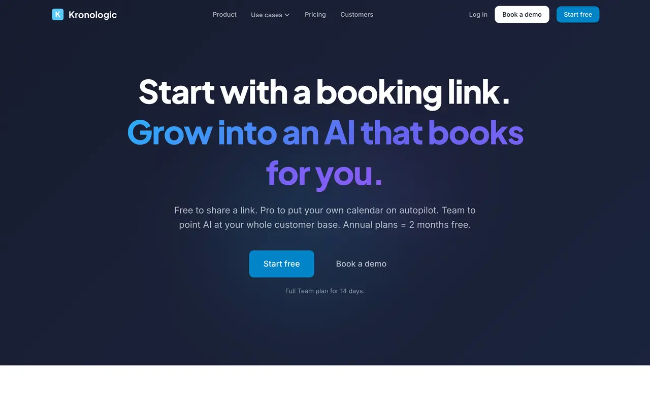 Kronologic pricing page - Scheduling SaaS pricing tiers and plans
