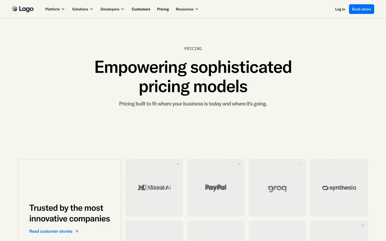 Lago pricing page - Subscription & Membership SaaS pricing tiers and plans