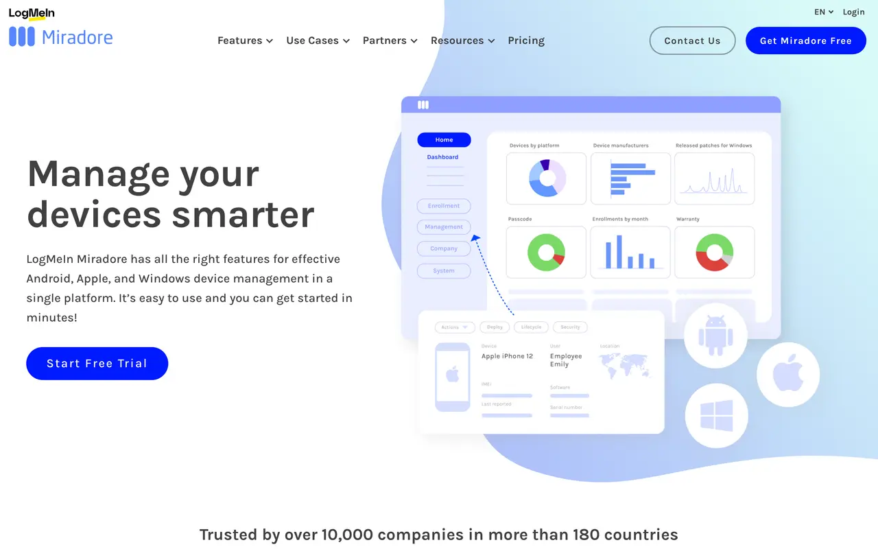 Miradore pricing page - IT Service Management SaaS pricing tiers and plans