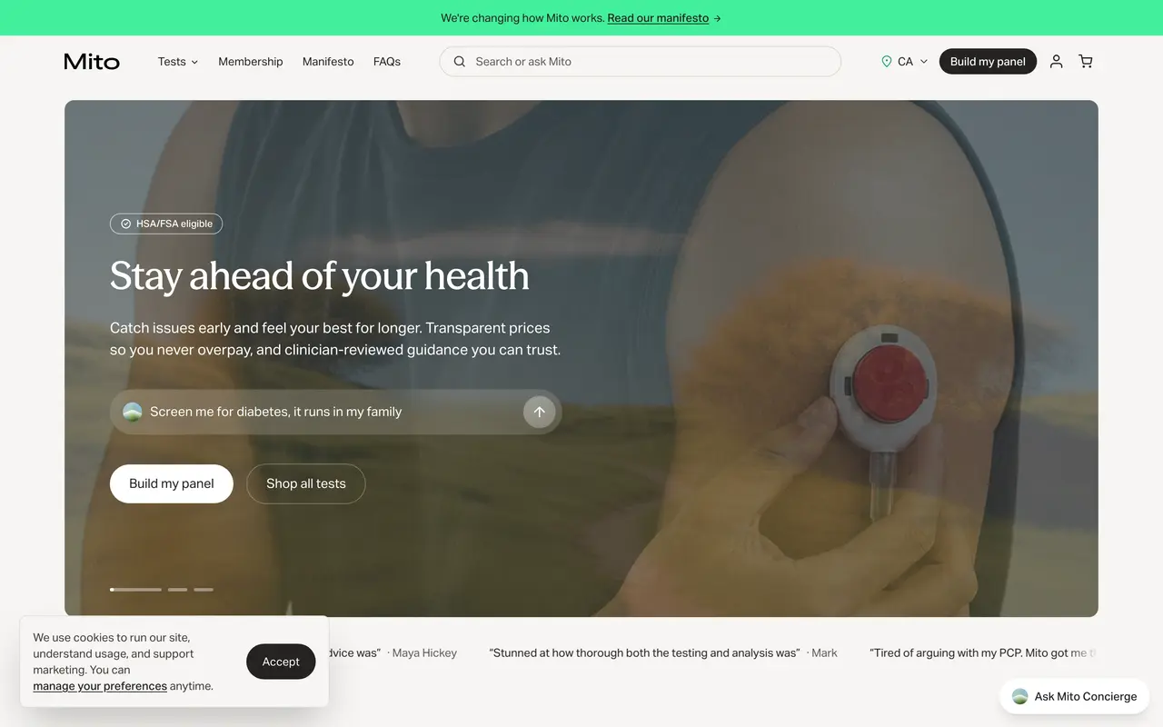 Mito Health pricing page - AI Healthcare SaaS pricing tiers and plans