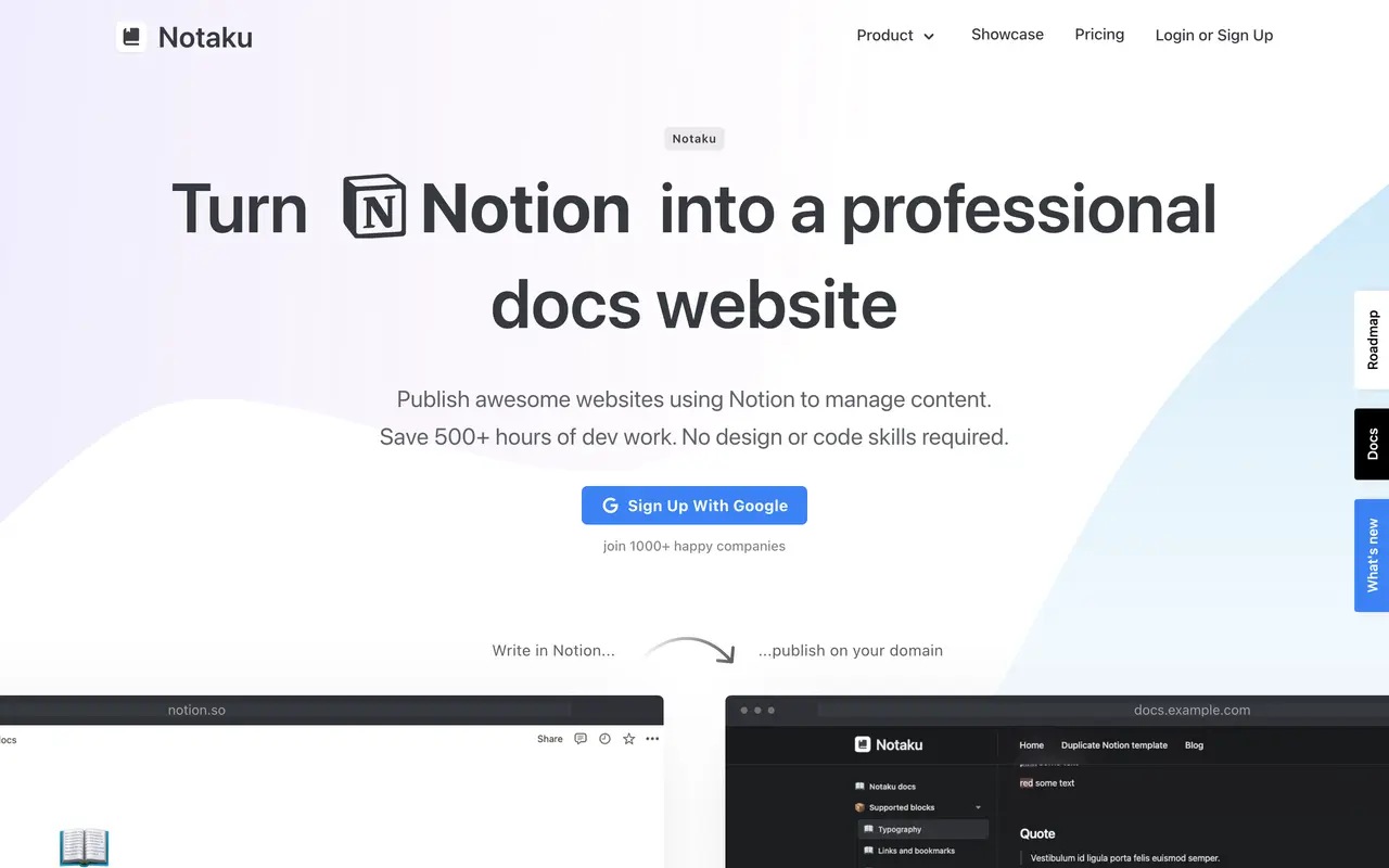 Notaku pricing page - Knowledge Base & Documentation SaaS pricing tiers and plans